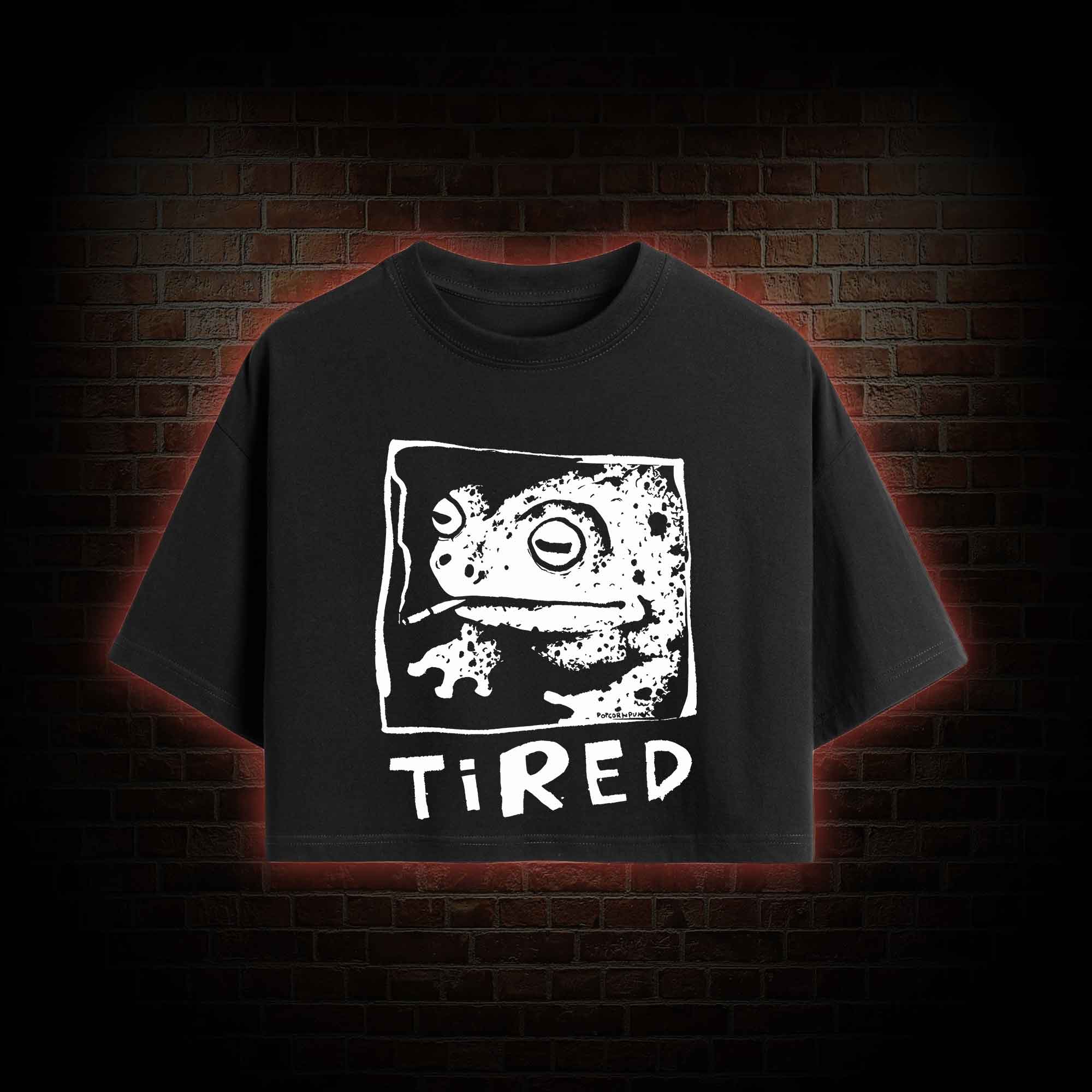 Tired Frog Crop Top