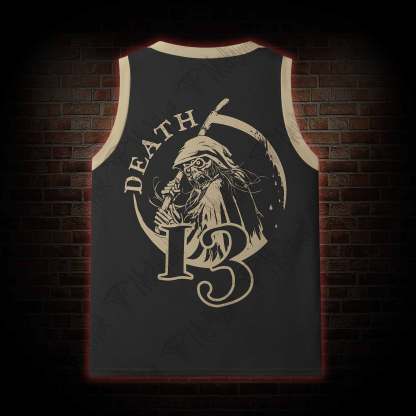 Death in Cloak Tarot Card Mesh Jersey Tank Top