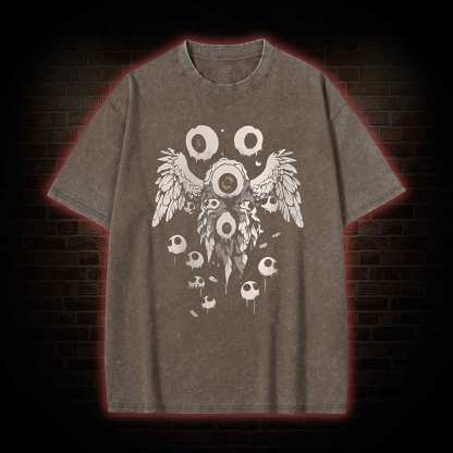 Weirdcore Eyeball Washed T-shirt