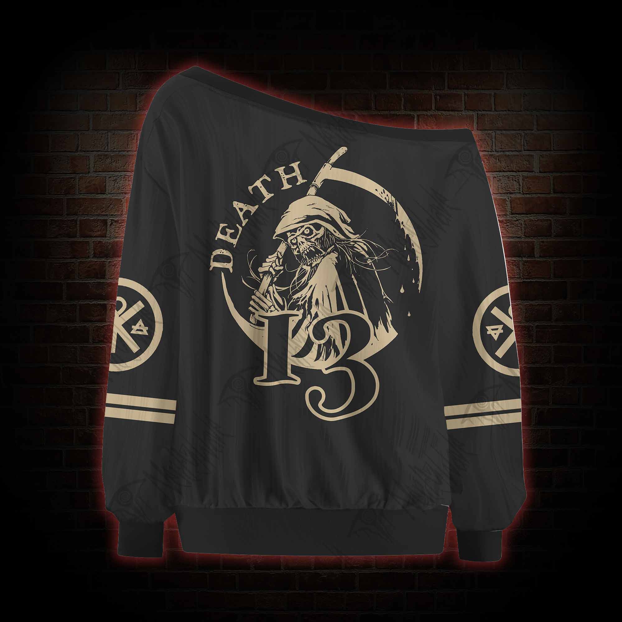 Death in Cloak Tarot Card Off Shoulder Jersey