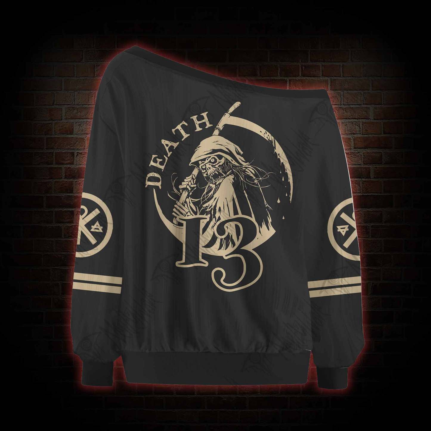 Death in Cloak Tarot Card Off Shoulder Jersey