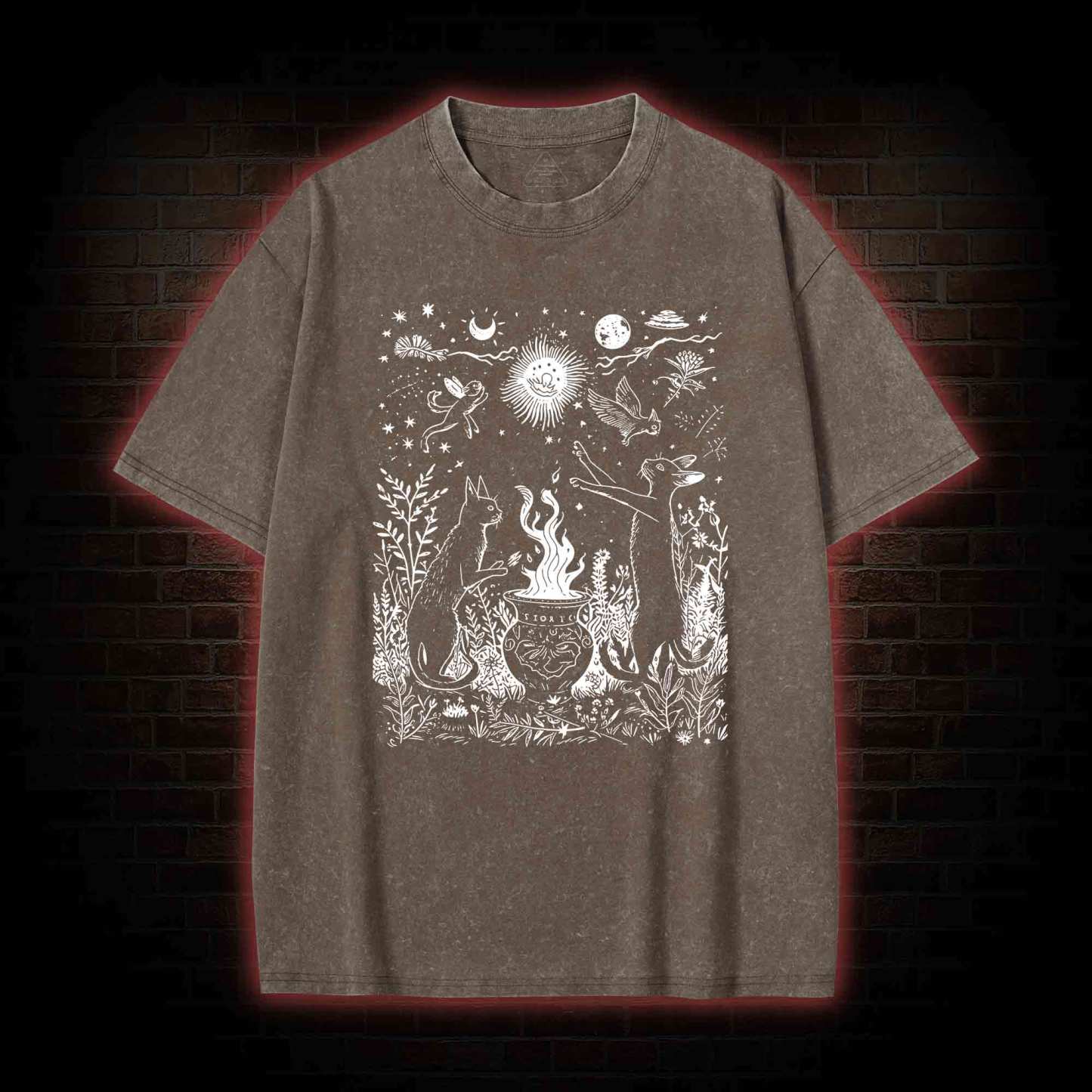Celestial Cat Washed T-shirt