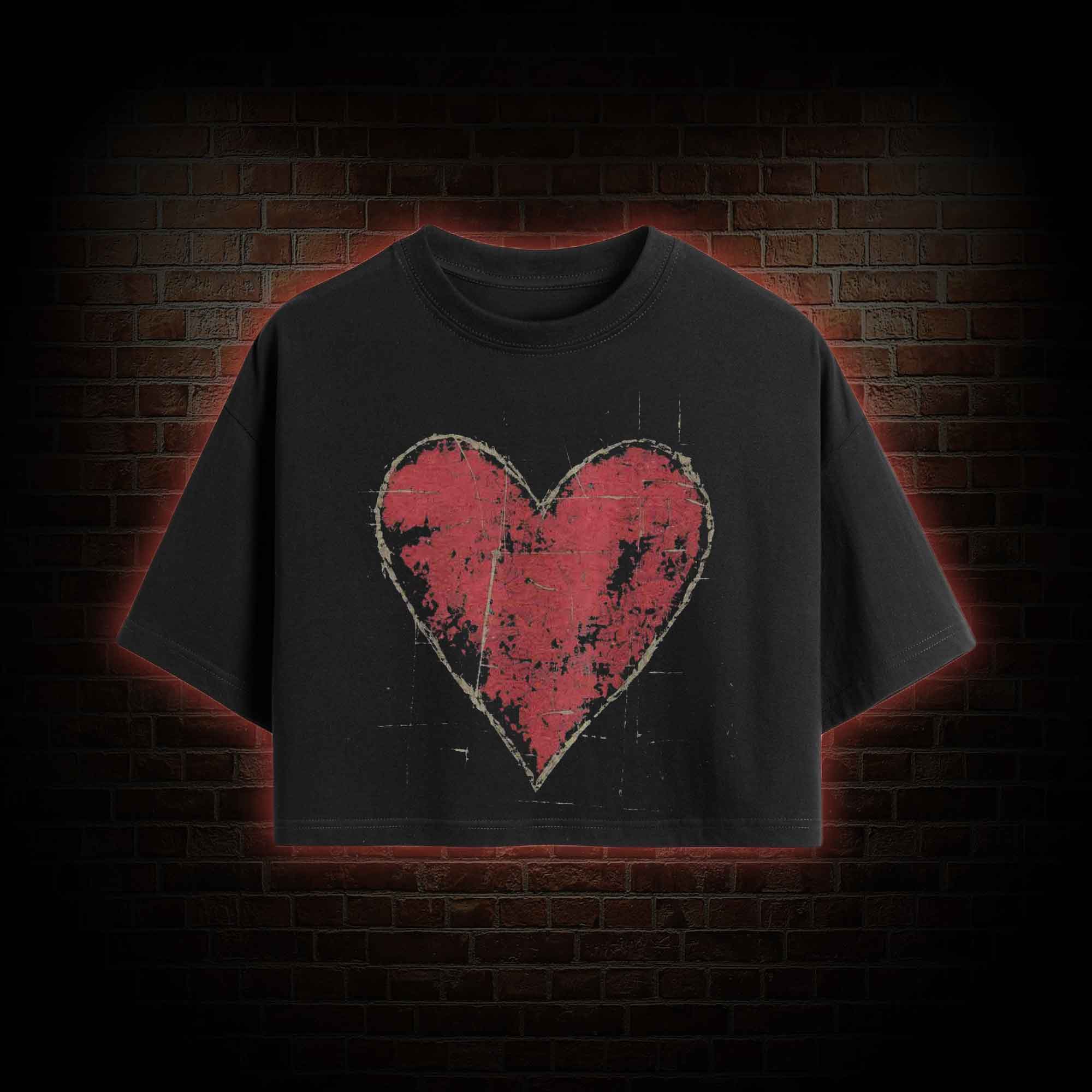Distressed Heart Crop Top