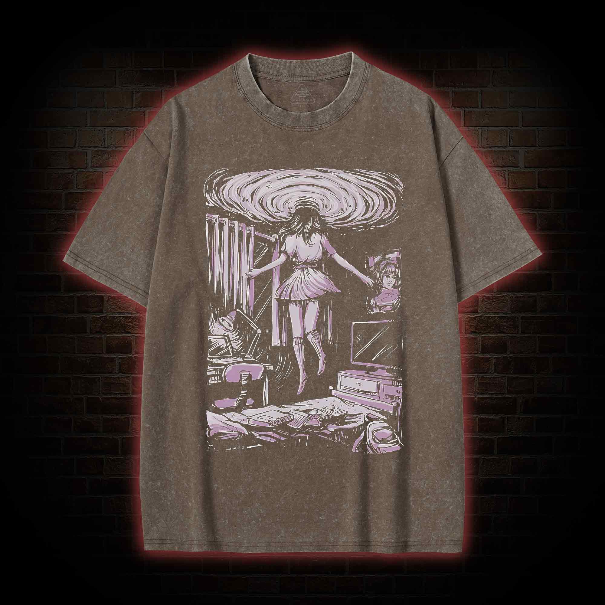 Portal Door Girl Washed T-shirt
