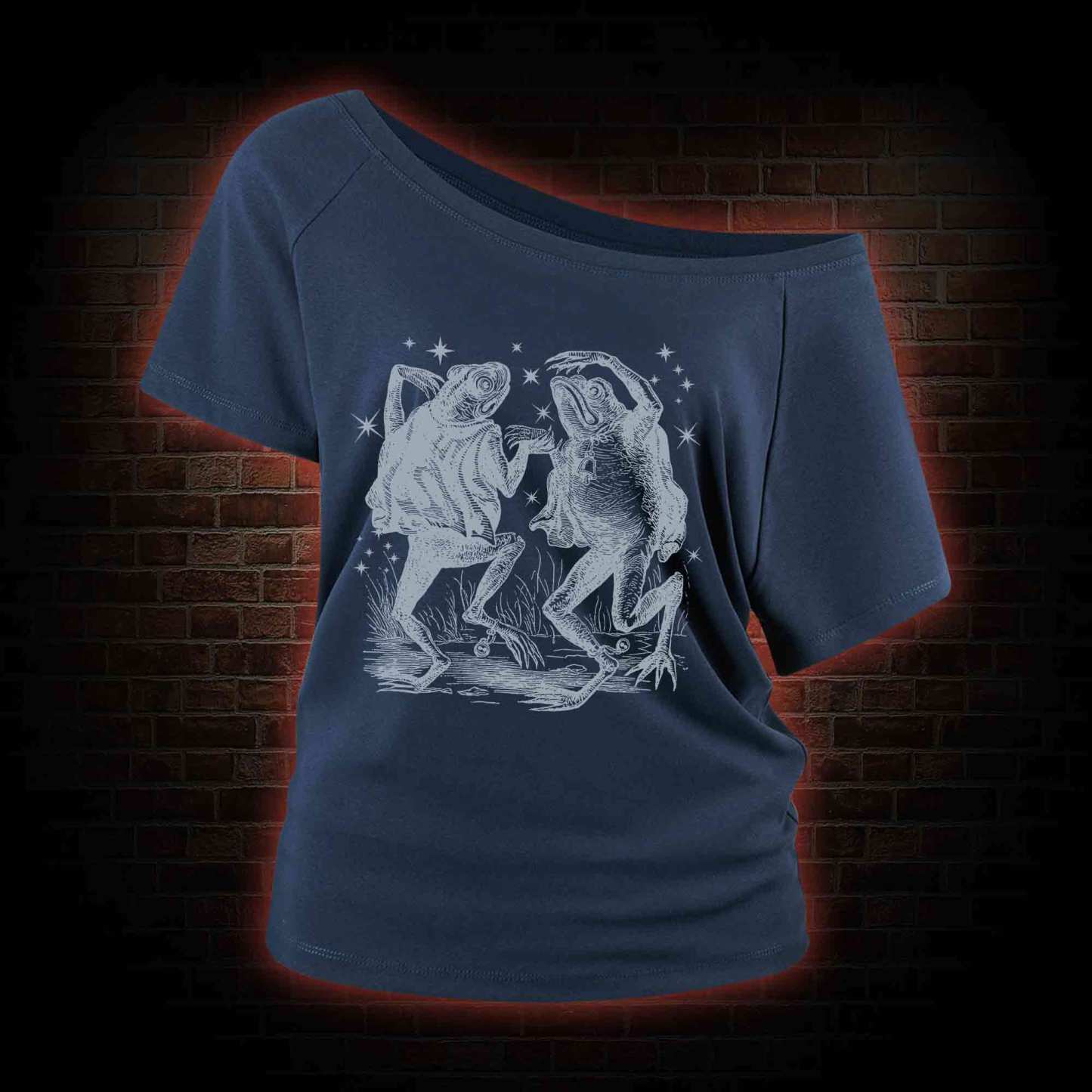 Dancing Frogs One-Shoulder T-Shirt