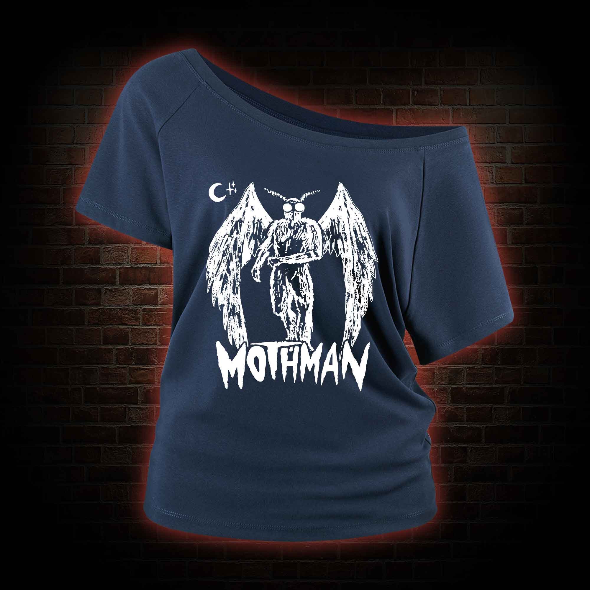 Mothman Off Shoulder T-shirts