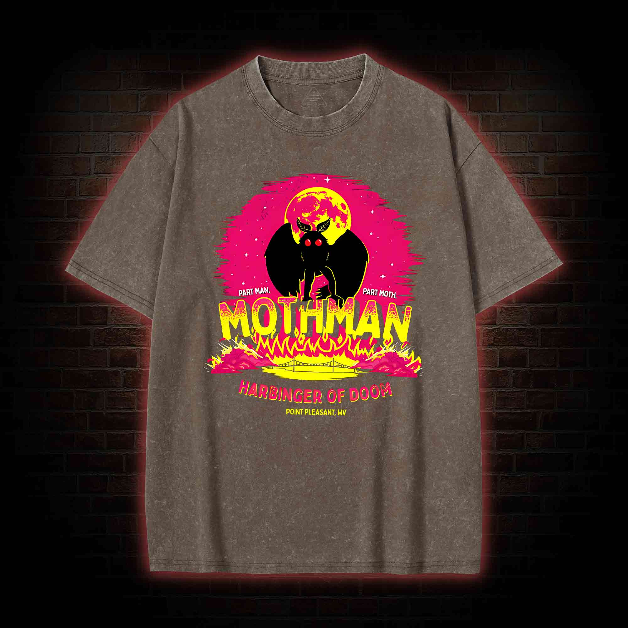 Mothman Harbinger of Doom Washed T-shirt