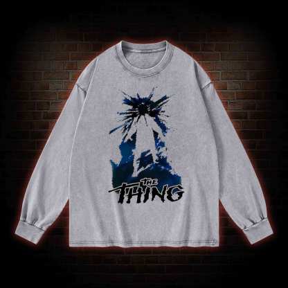 The Thing Horror Movie Washed Long-Sleeve T-shirt