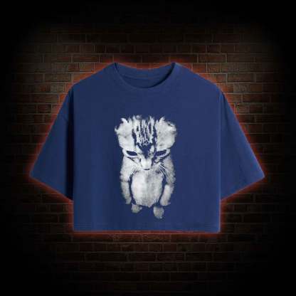 Sad Kitten Crop Top