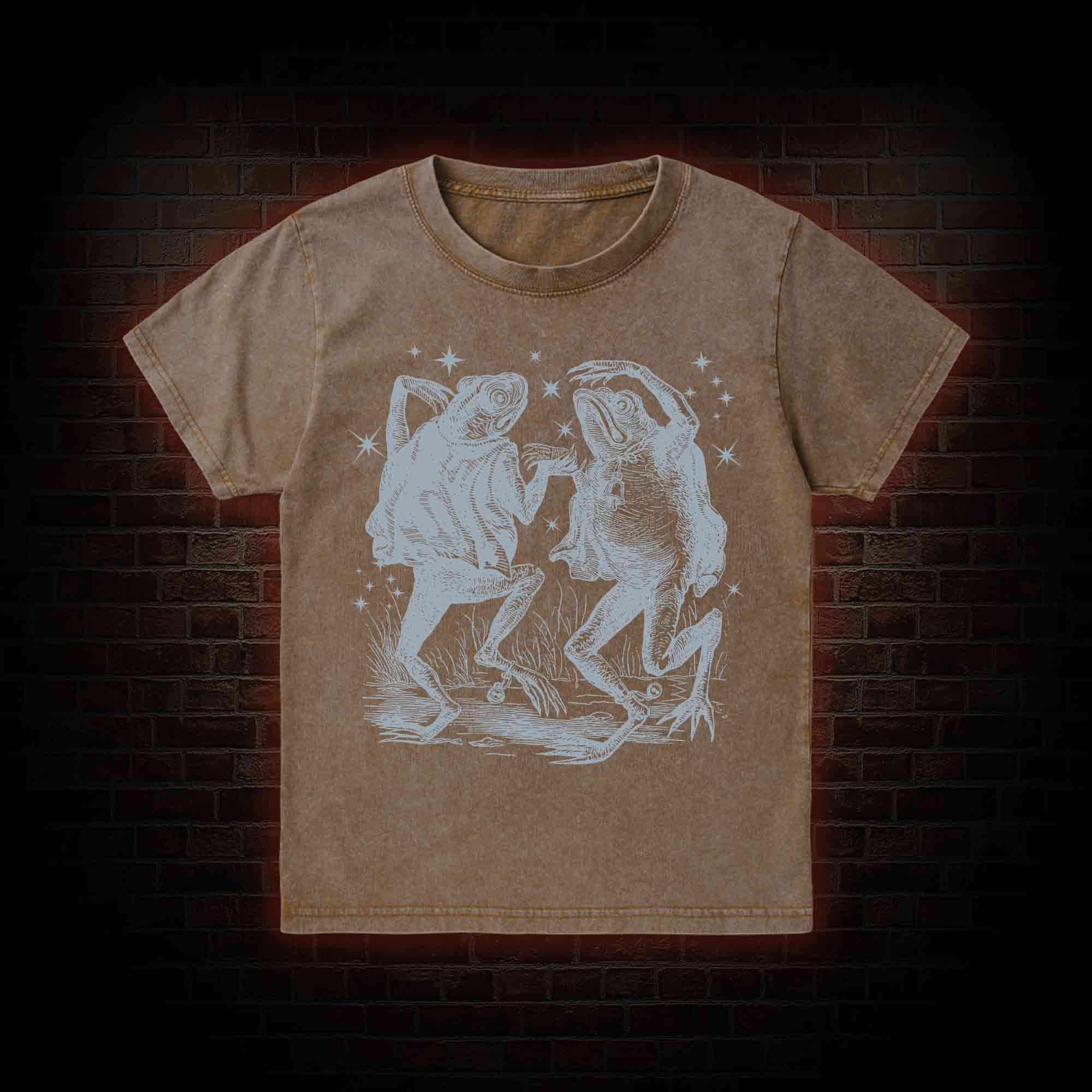 Dancing Frogs Kid Washed T-Shirt