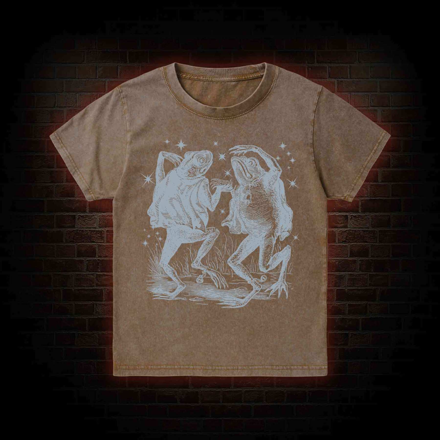 Dancing Frogs Kid Washed T-Shirt