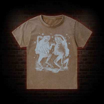 Dancing Frogs Kid Washed T-Shirt