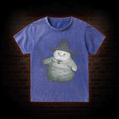 Wizard Cat Kid Washed T-Shirt