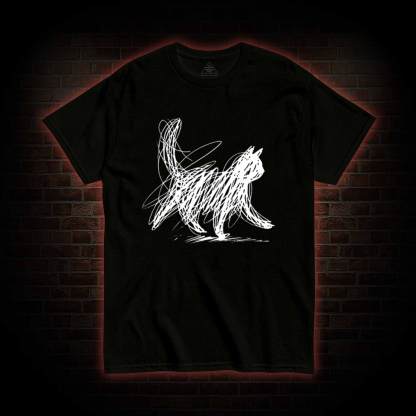 Cat Line Art T-shirt