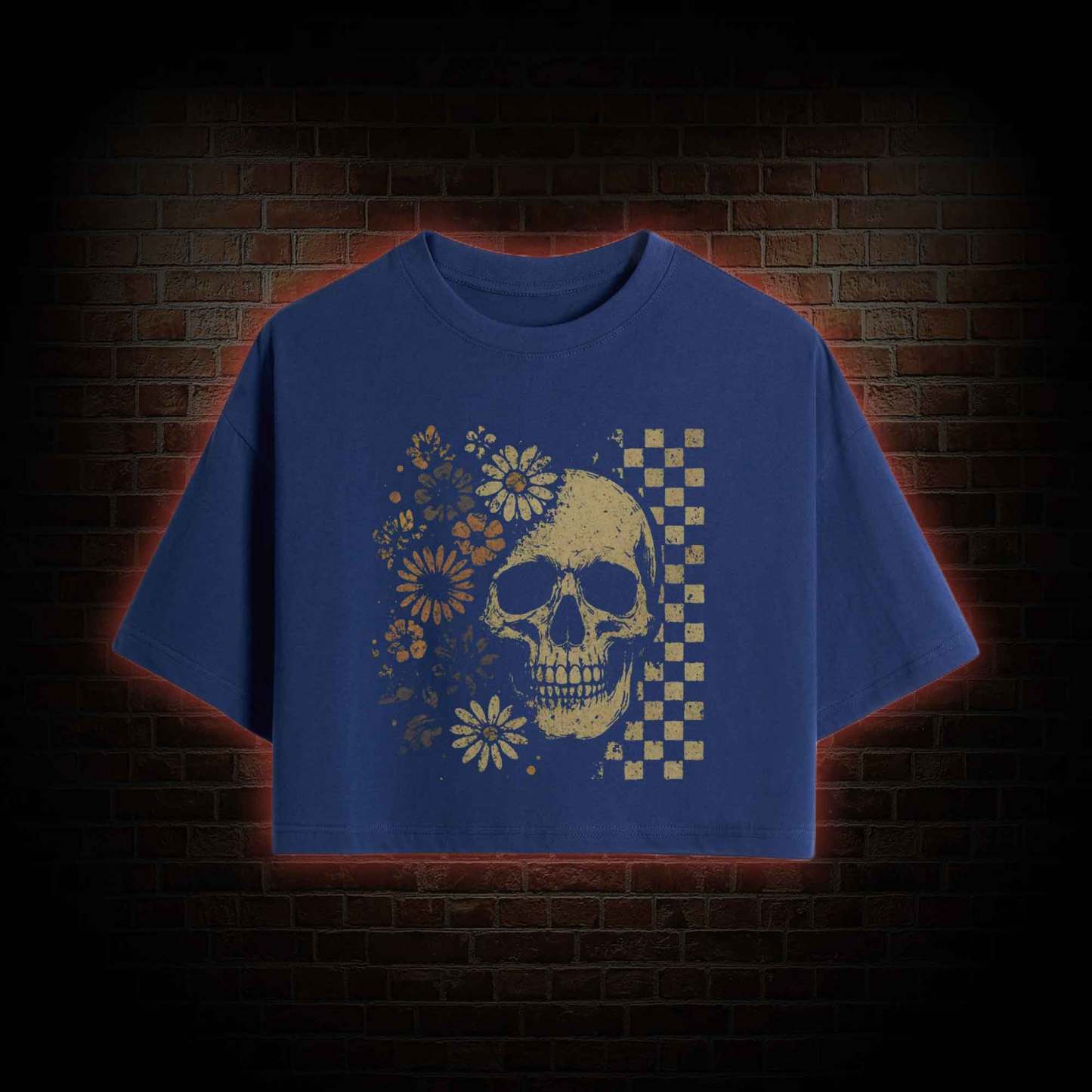 Vintage Skull Crop Top