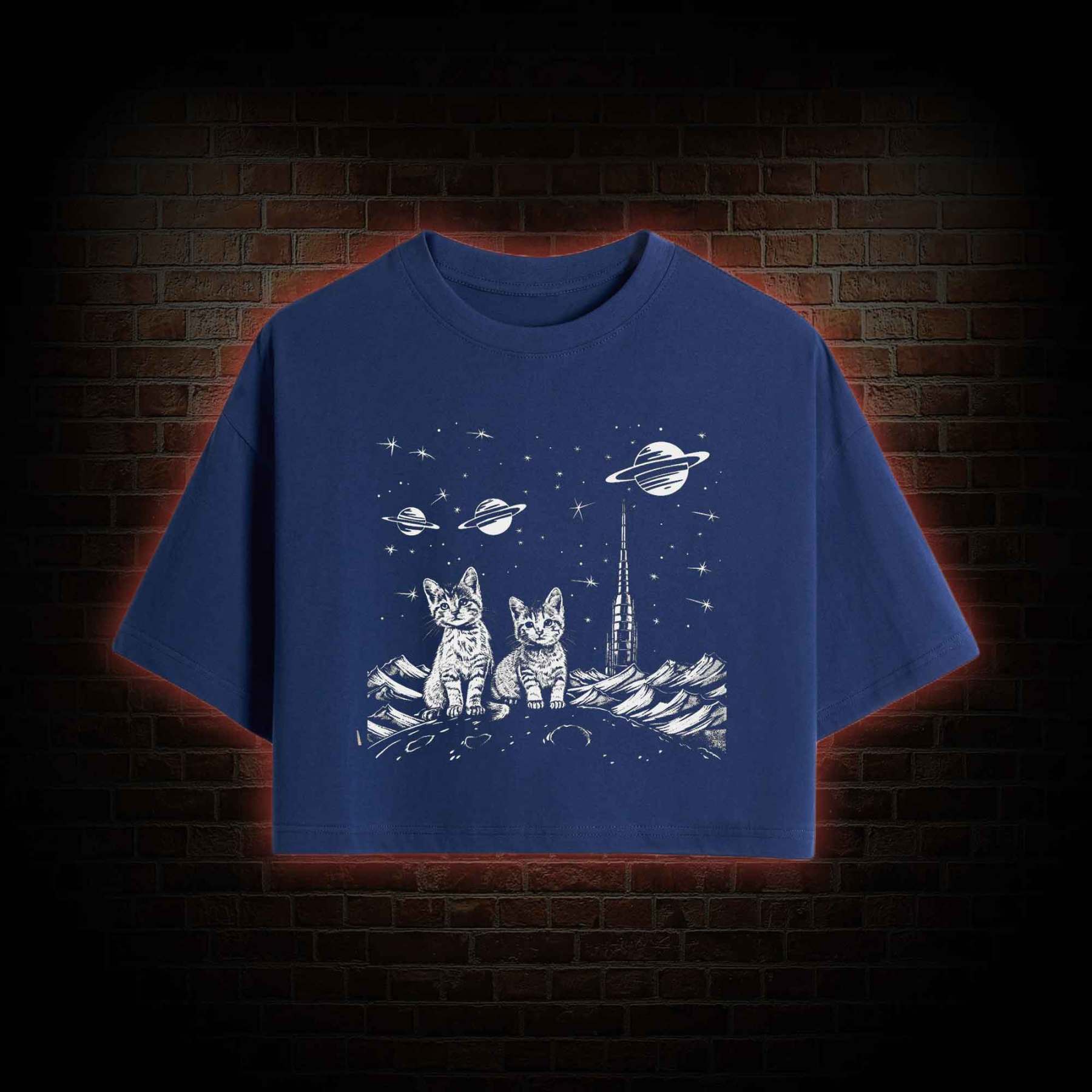 Space Kittens Crop Top