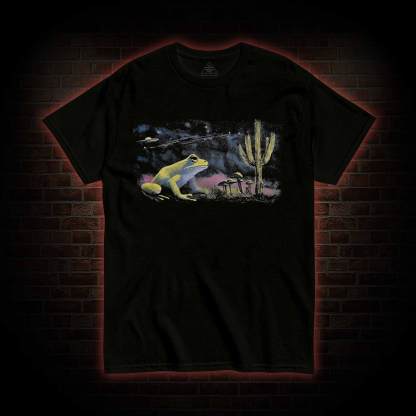Neon 90s Frog Desert Nights T-shirt