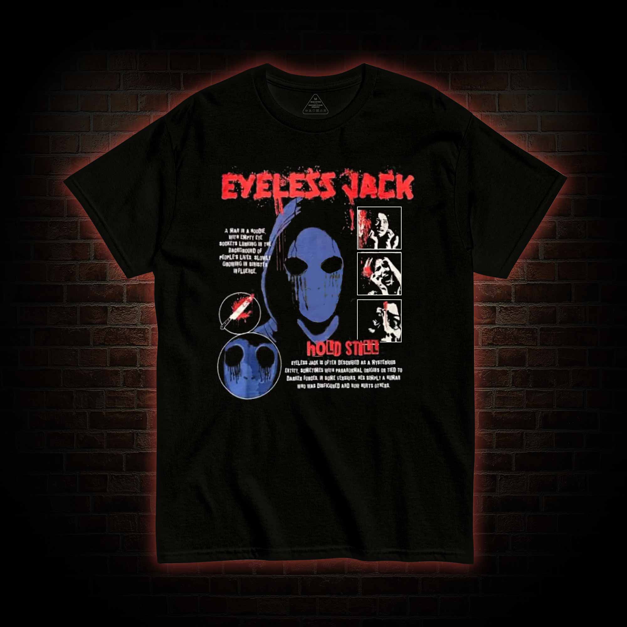 A Man in a Hoodie with Empty Eye Sockets T-shirt