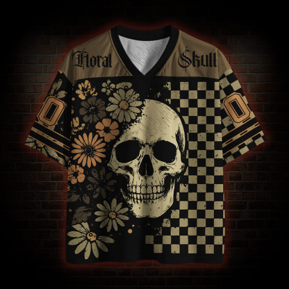 Floral Skull Mesh Jersey