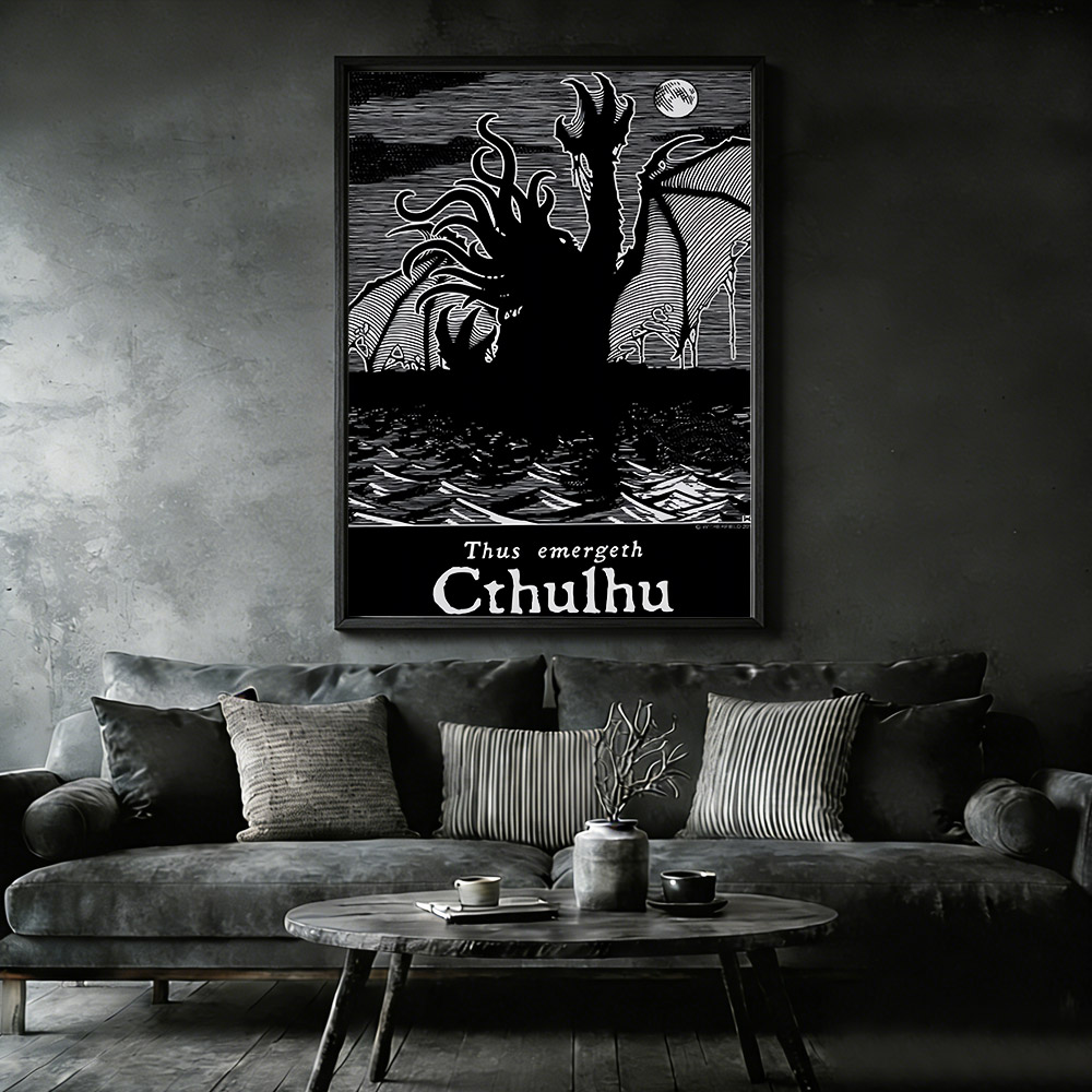 Thus Emergeth Cthulhu Framed Canvas Print