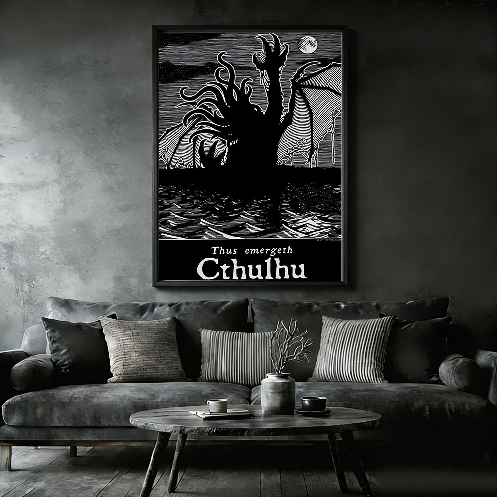Thus Emergeth Cthulhu Framed Canvas Print