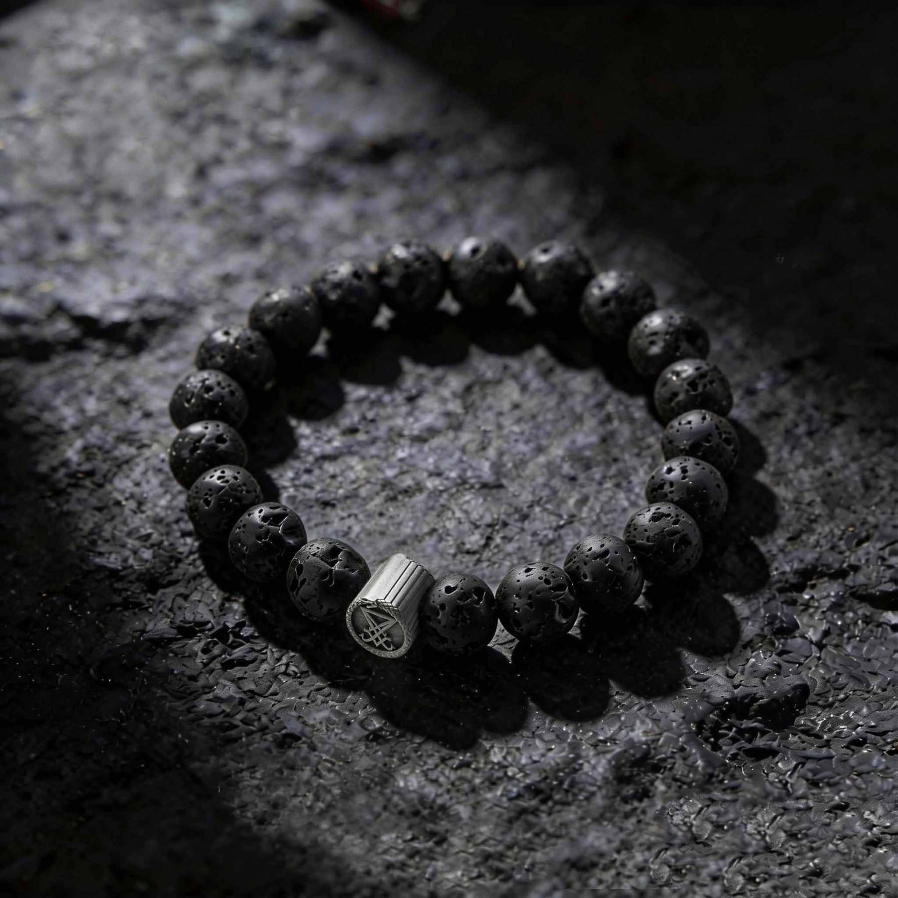 Lucifer Lava Stone Beaded Bracelet