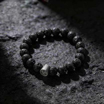 Lucifer Lava Stone Beaded Bracelet