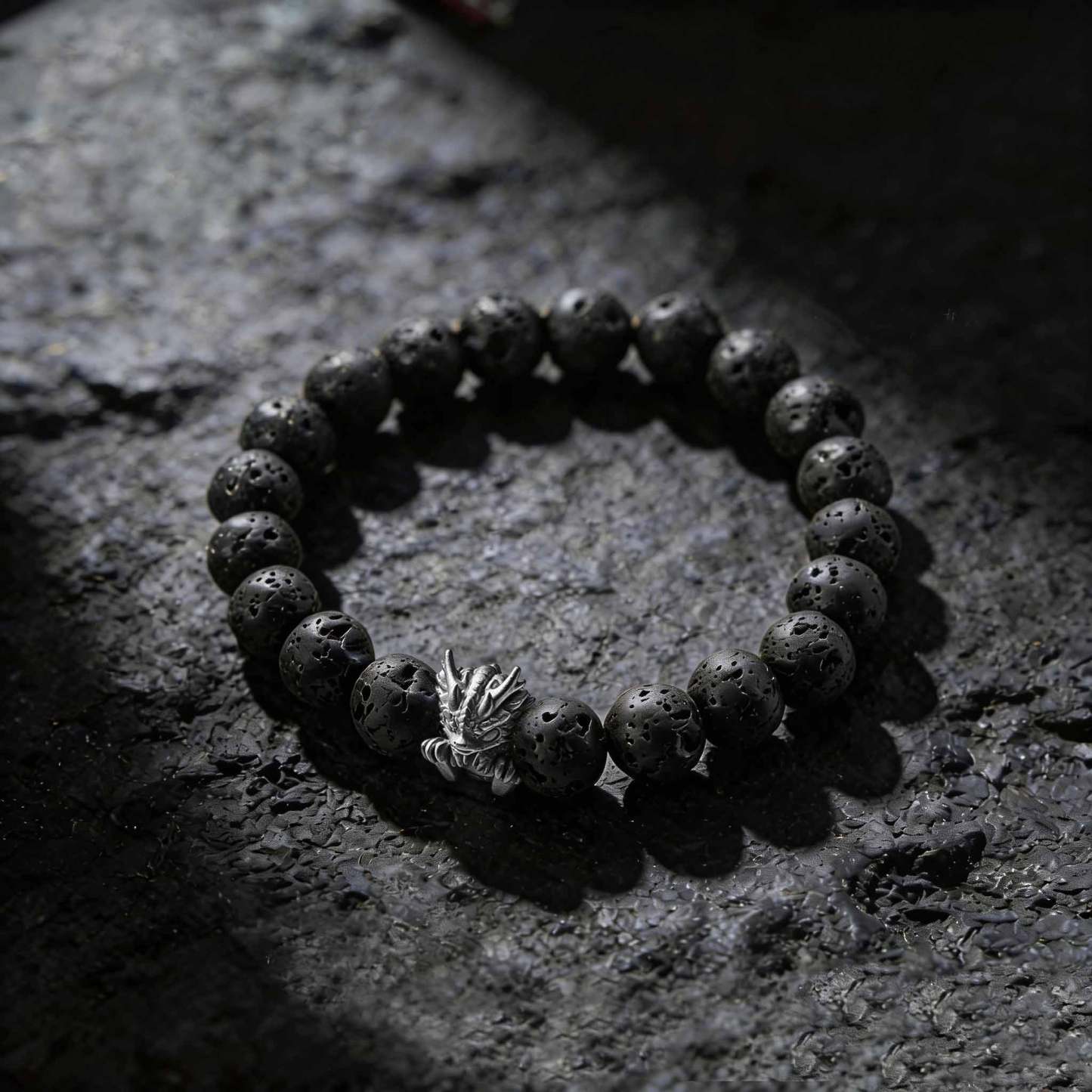 Baby Dragon Lava Stone Beaded Bracelet