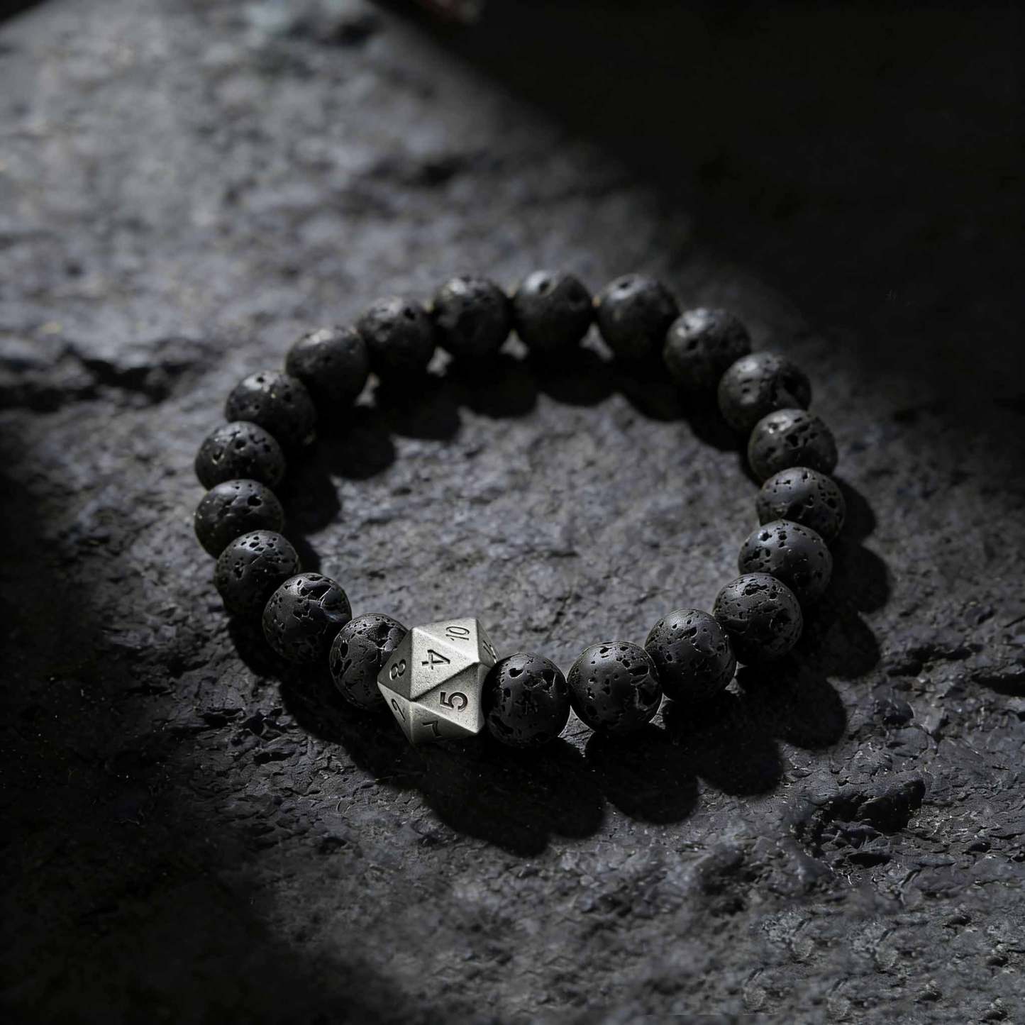 Dice Lava Stone Beaded Bracelet