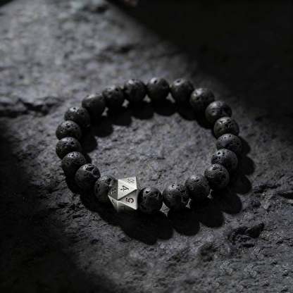 Dice Lava Stone Beaded Bracelet