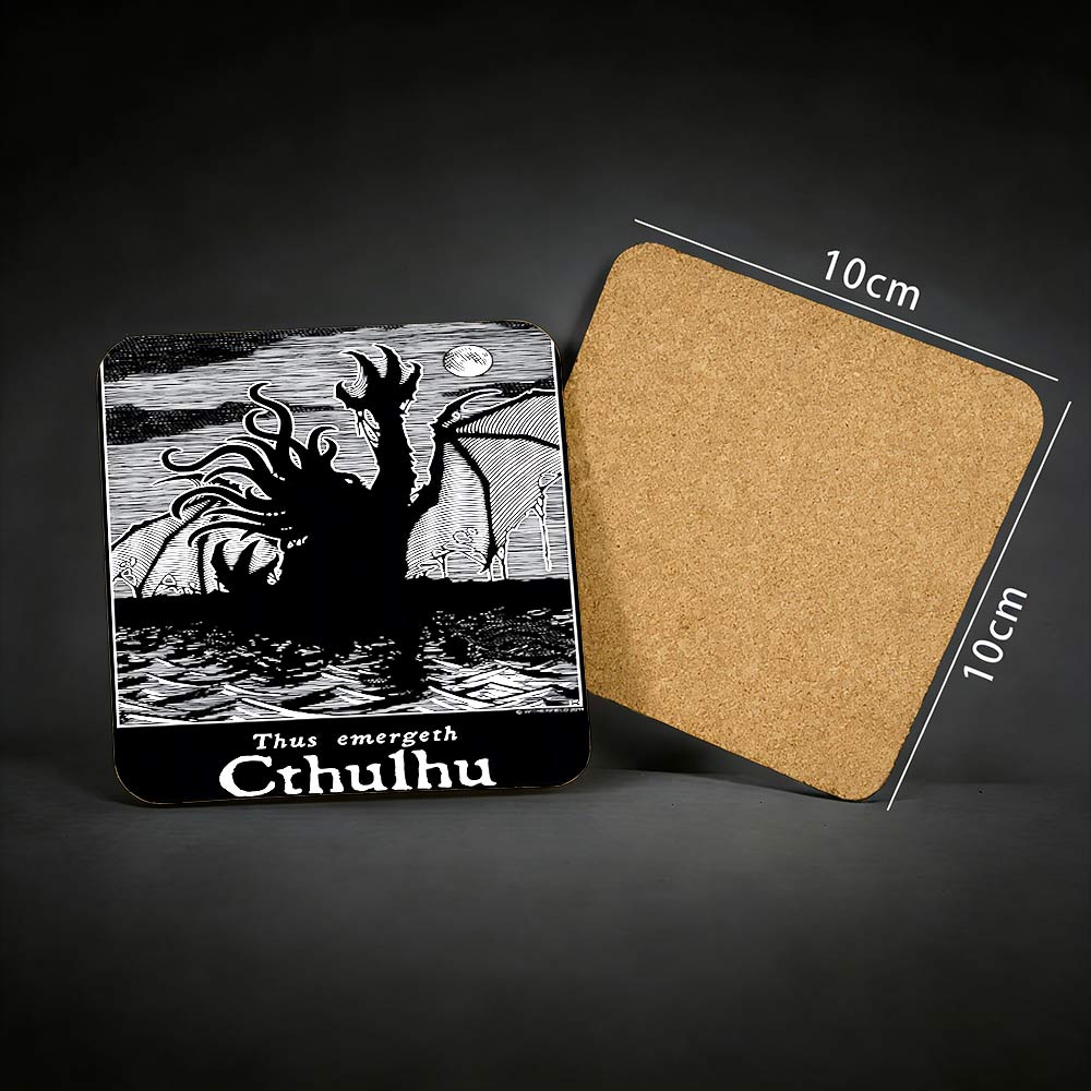 Thus Emergeth Cthulhu Cork Coasters