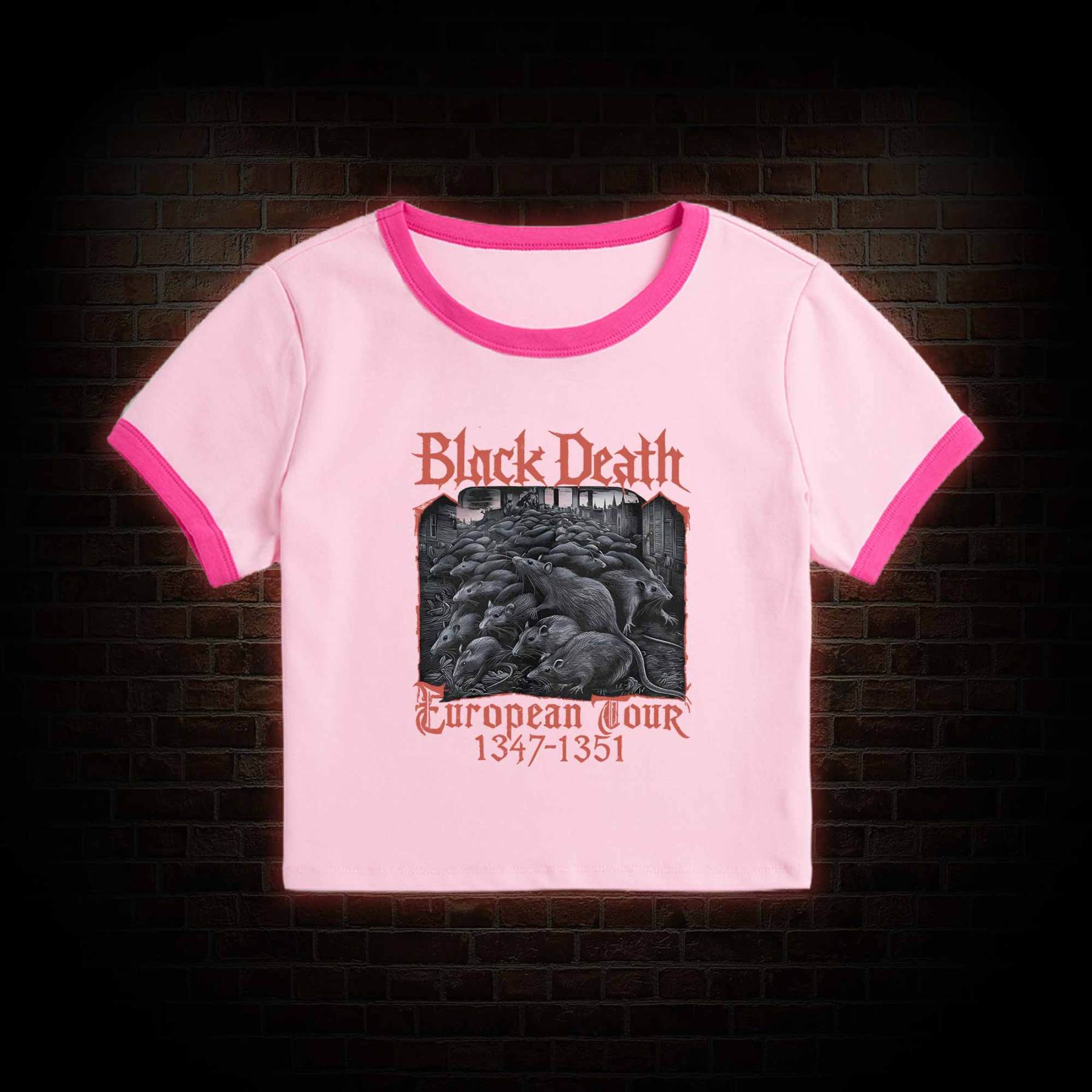 Vintage Black Death European Tour Baby Tee
