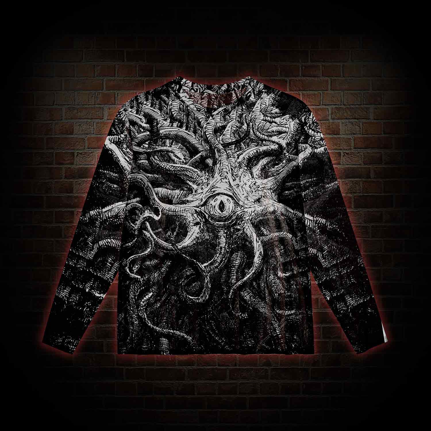 Mysterious Tentacle Mesh Long Sleeve Top