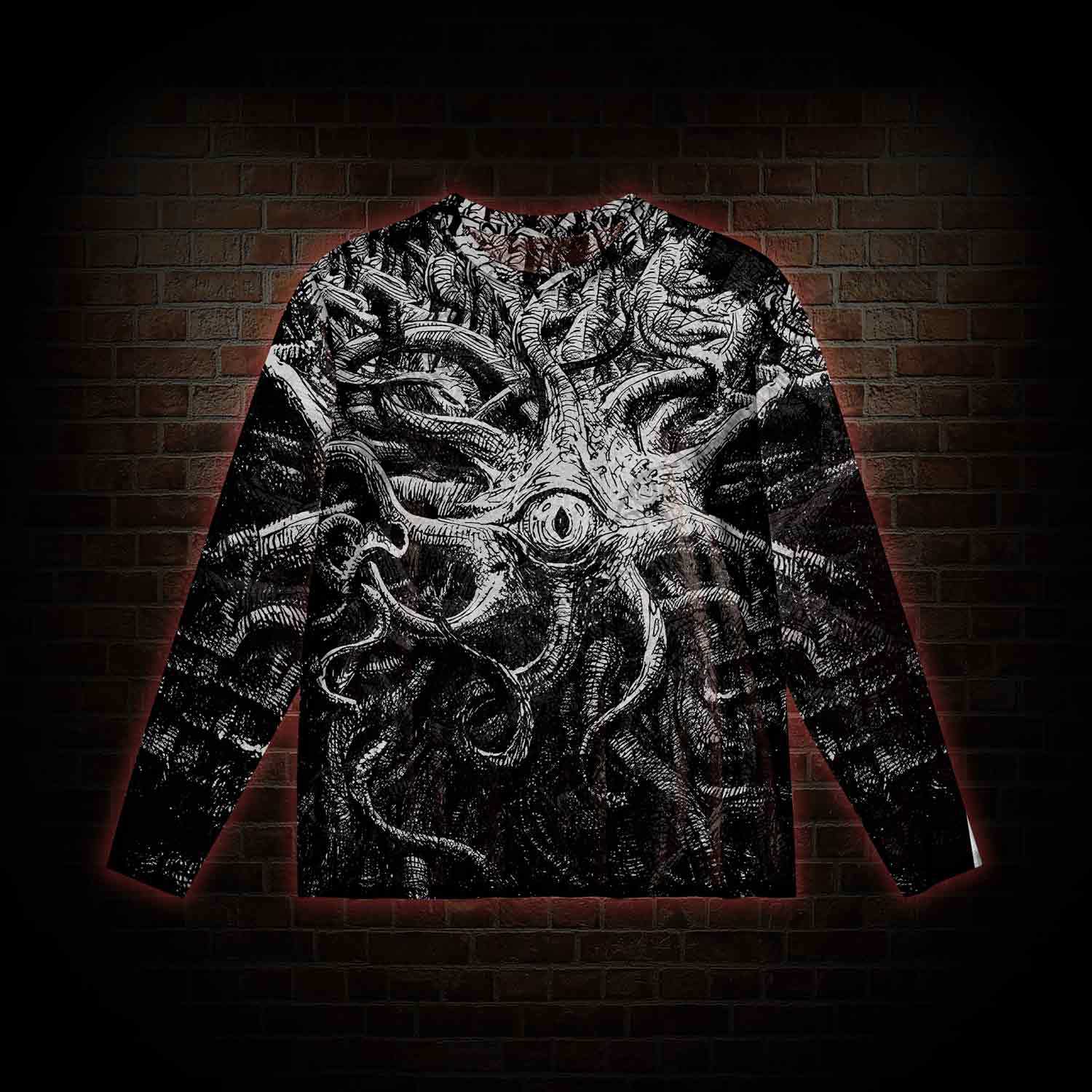 Mysterious Tentacle Mesh Long Sleeve Top