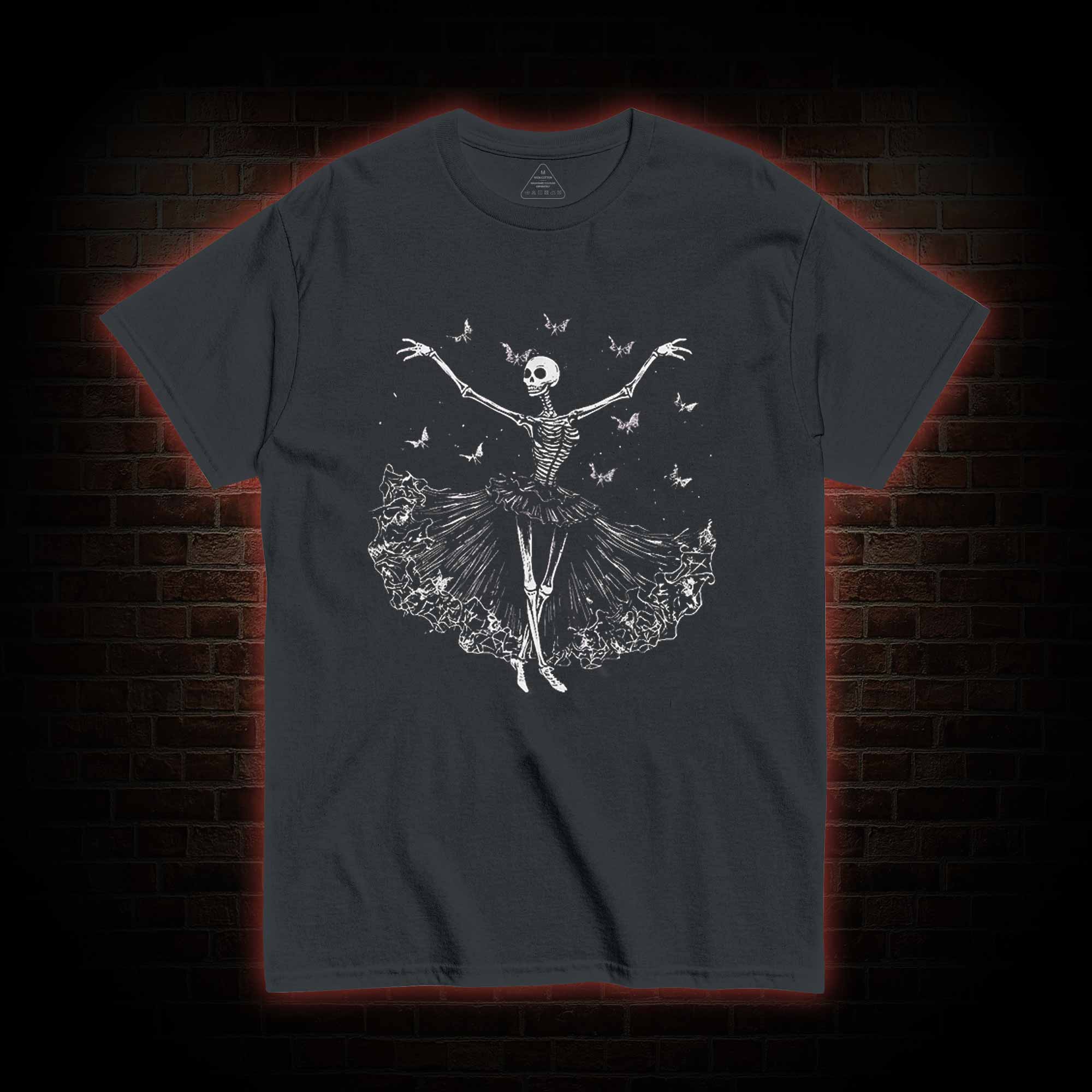 Floral Ballerina with Bats Skeleton T-shirt