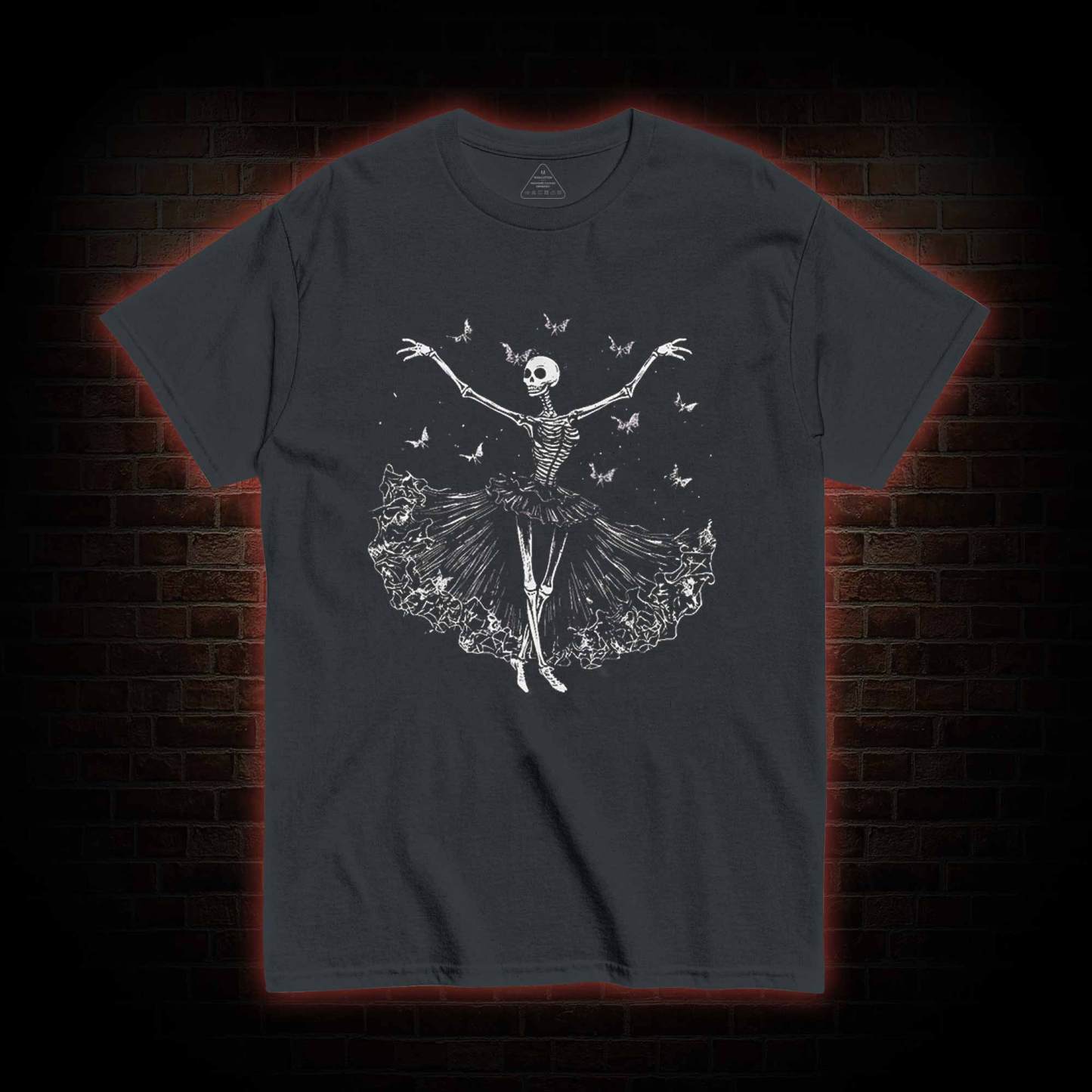 Floral Ballerina with Bats Skeleton T-shirt