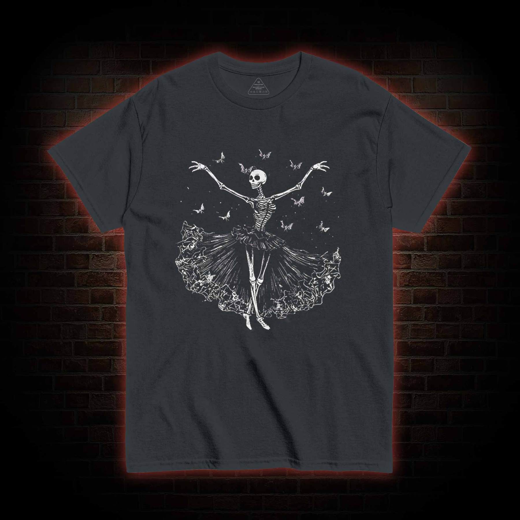Floral Ballerina with Bats Skeleton T-shirt