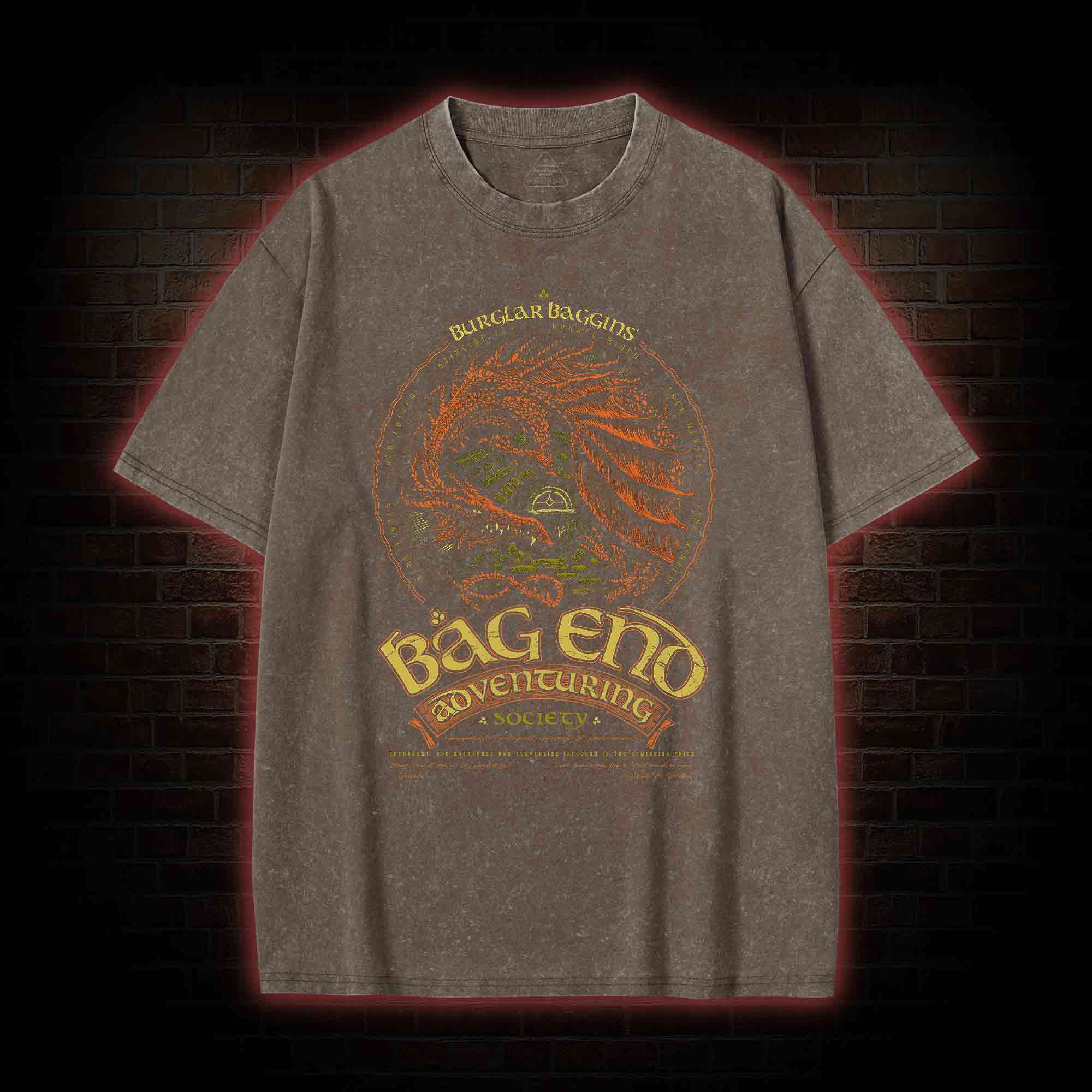 Halflings Adventuring Society Washed T-shirt