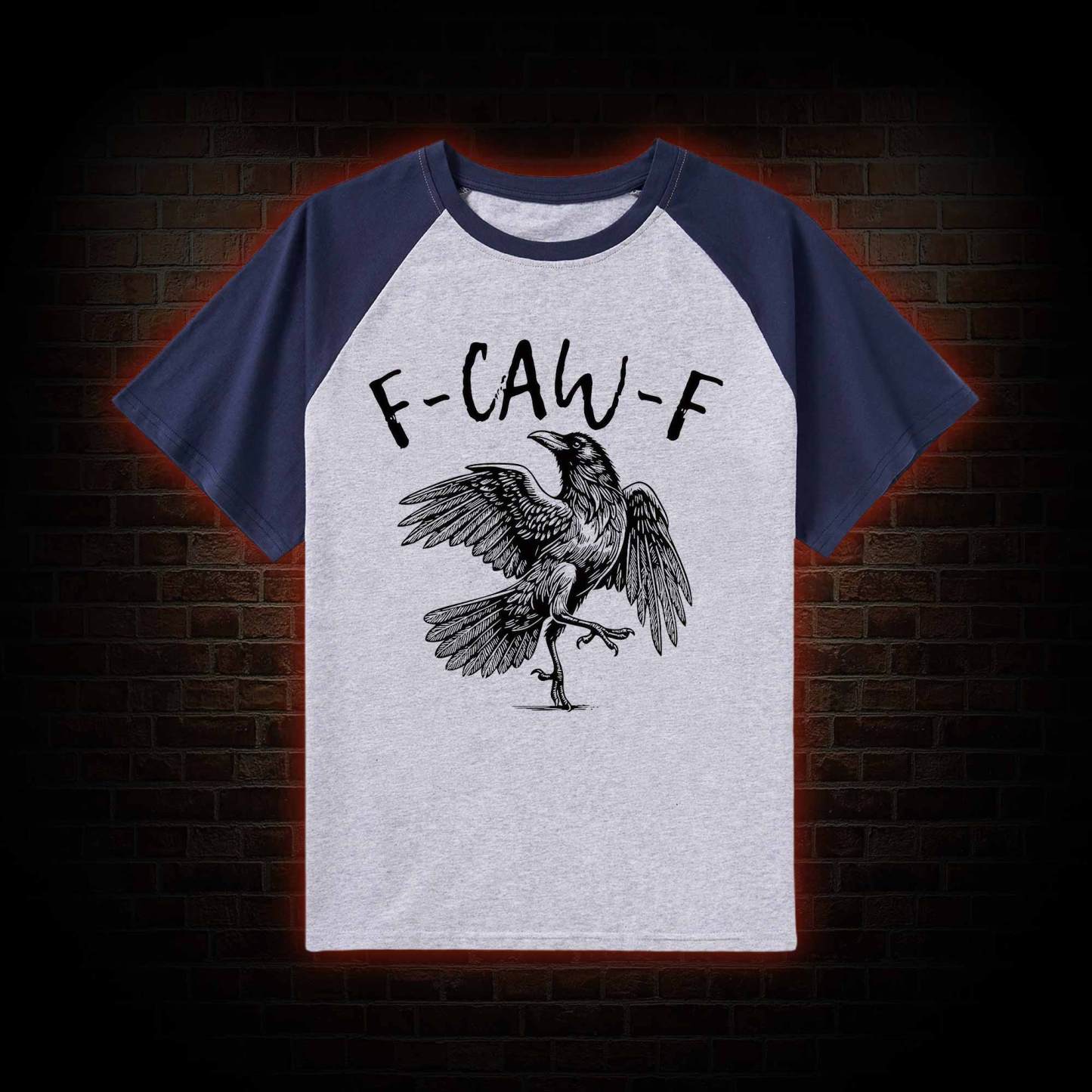 F-caw-f Funny Raglan T-shirt