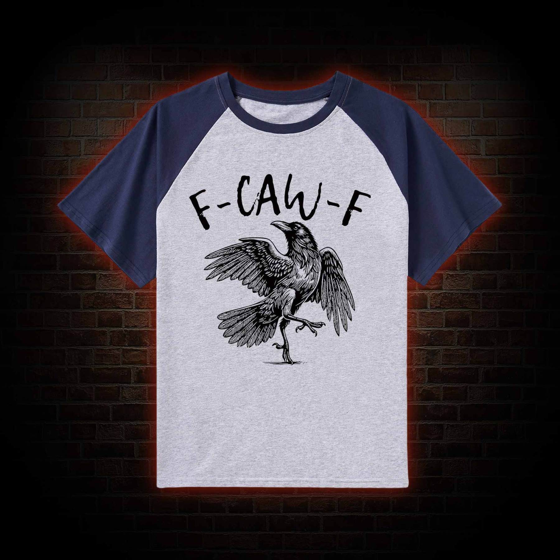 F-caw-f Funny Raglan T-shirt