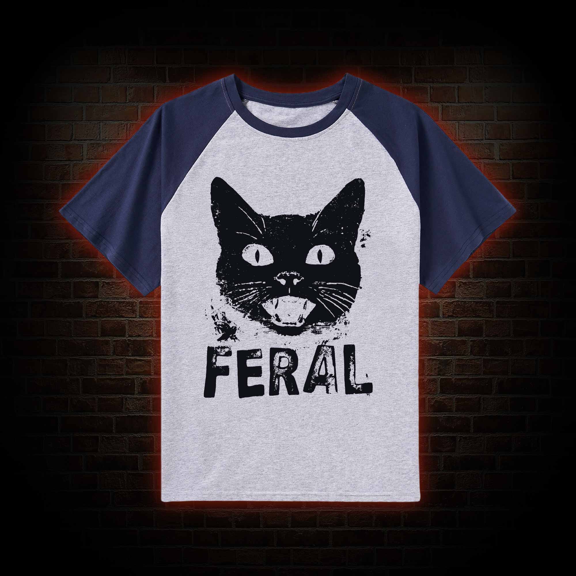 Feral Cat Raglan T-shirt
