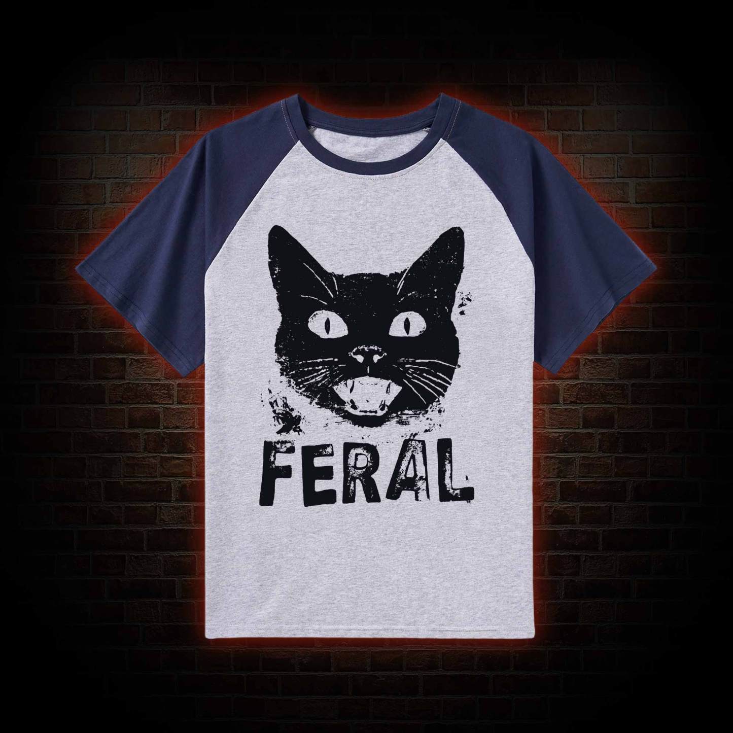 Feral Cat Raglan T-shirt