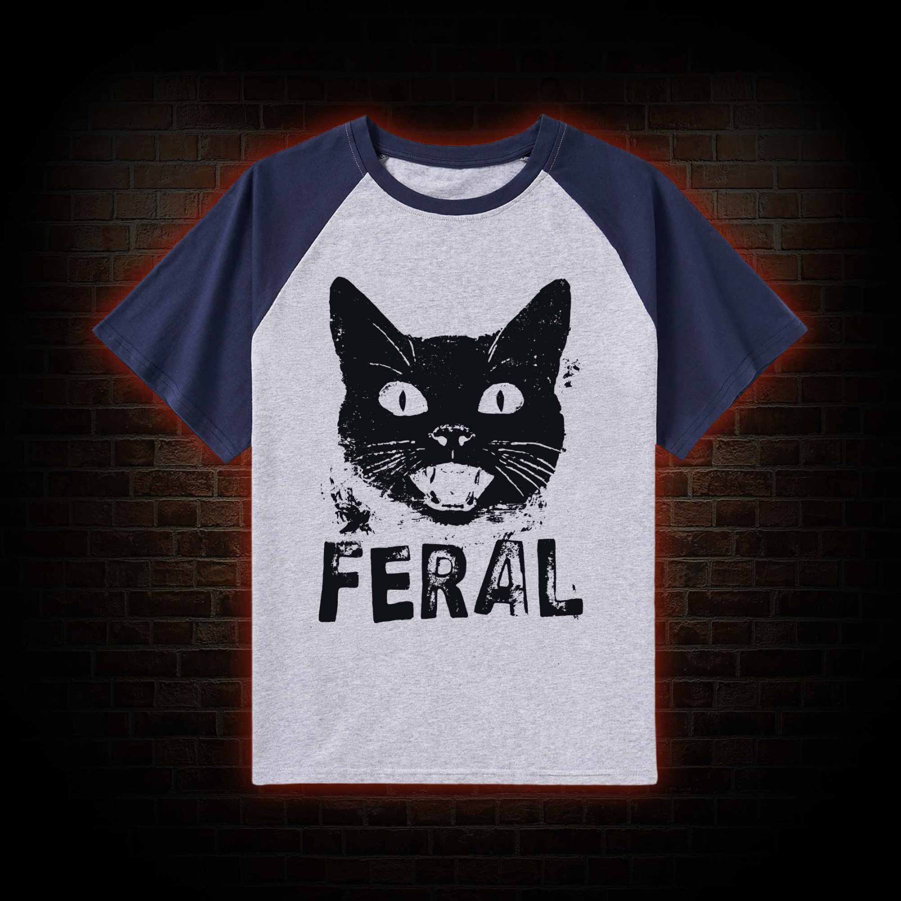 Feral Cat Raglan T-shirt
