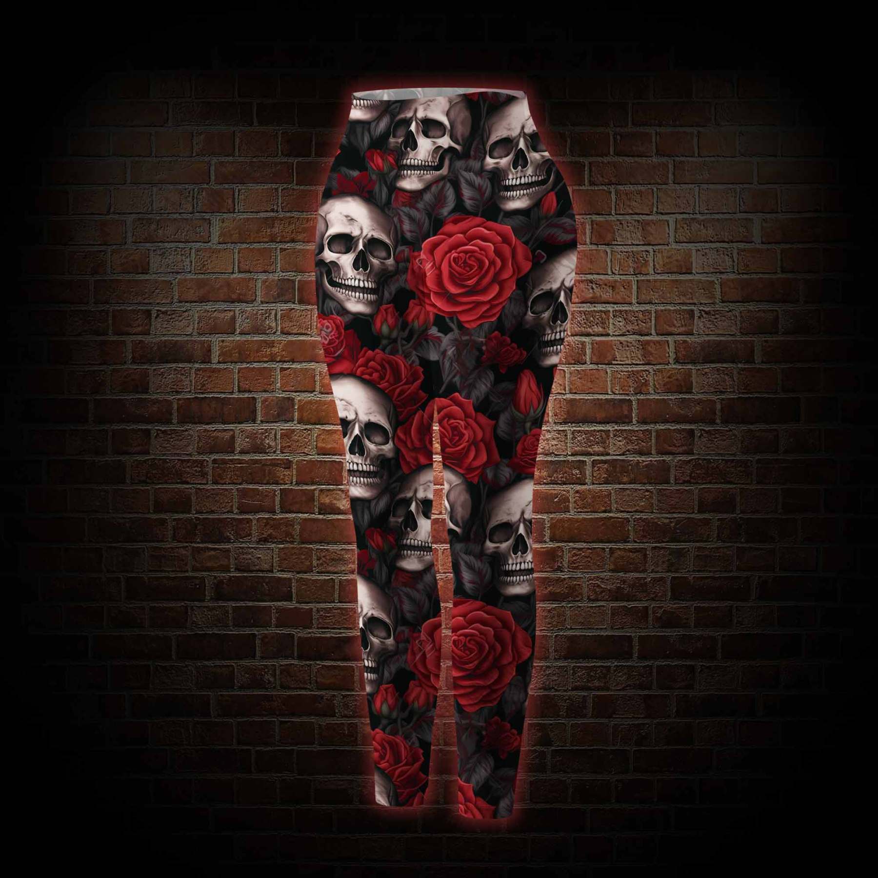 Skull and Roses Women's Tight-Fitting Pants
