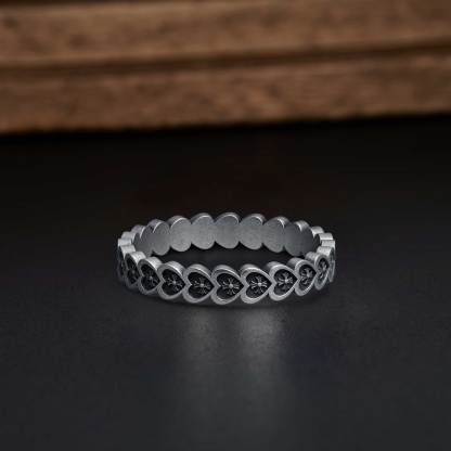 Heart Cross Silver Ring