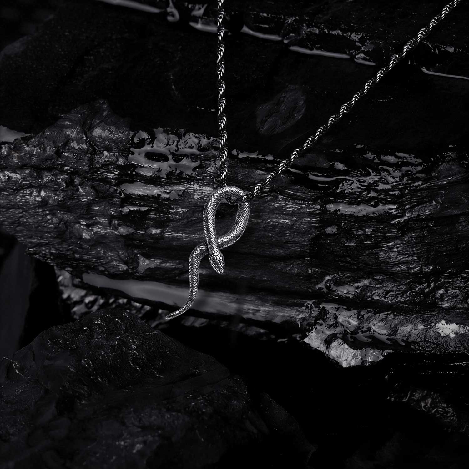 Gothic Snake Sculptural Necklace