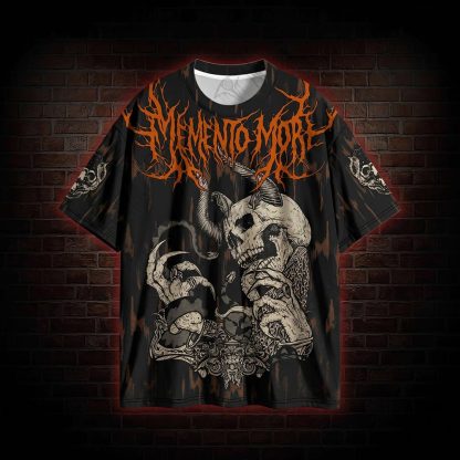 Retro Memento Mori Graphic T-shirt