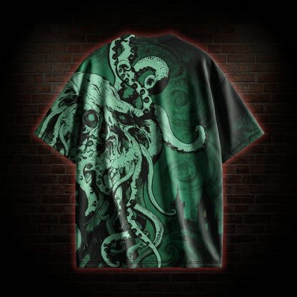 Retro Cthulhu Horror Graphic T-shirt
