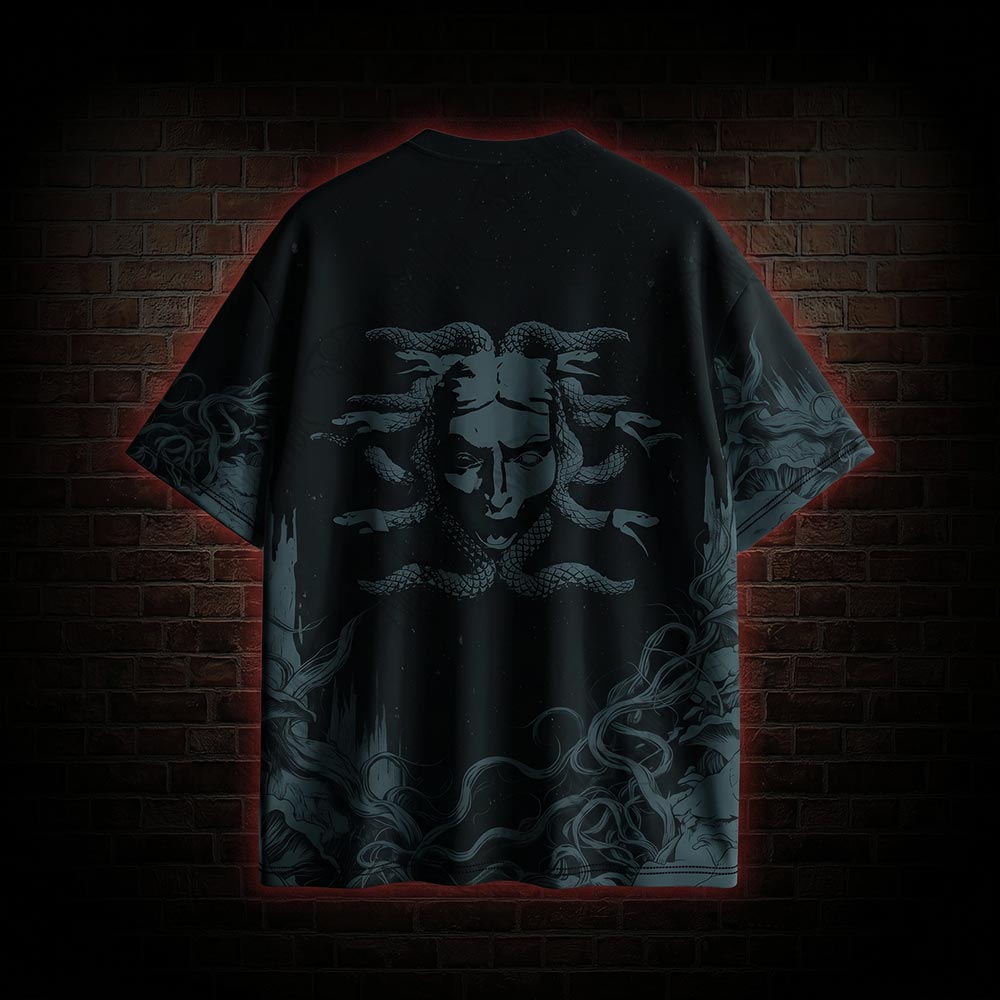 Retro Medusa Horror Graphic T-shirt