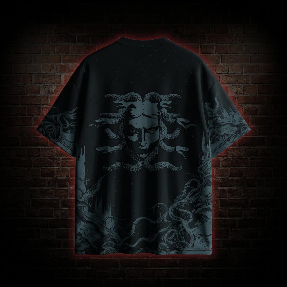 Retro Medusa Horror Graphic T-shirt